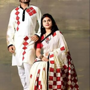 Kanthastich Saree With Punjabi || Couple Set