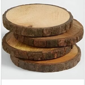6 Pcs High Quality Wooden Eco Friendly Coasters with Holder Coffee Table Decor Acacia Wood Coaster Set Modern Cup Coaster for Drink Home Dining Table Kitchen Accessories