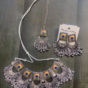 Oxidise Chokhar With Ear Ring